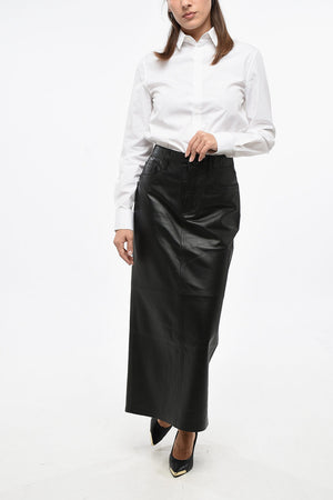 Leather Longuette COLUMN with Back Slit