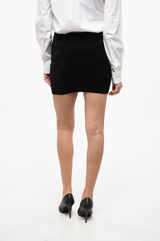 벨루어 미니스커트 단색