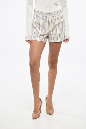 Cotton-Blend Shorts with Bayadere Pattern