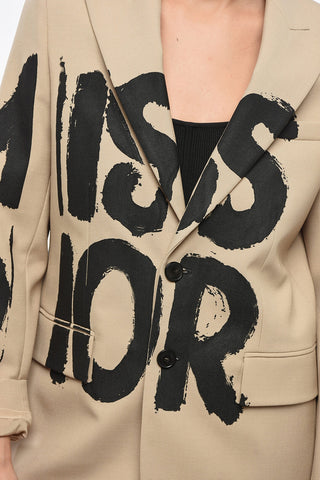 Wool Blend MISS DIOR Blazer with Peak Lapel