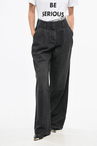 Double Pleat Wide Leg Jeans 29cm