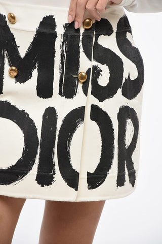 Minirock aus Wollmischung MISS DIOR mit doppelreihigem Design