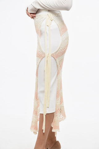 SPORTMAX Gonna in Doppio Tessuto ECUADOR con Con Design Crochet