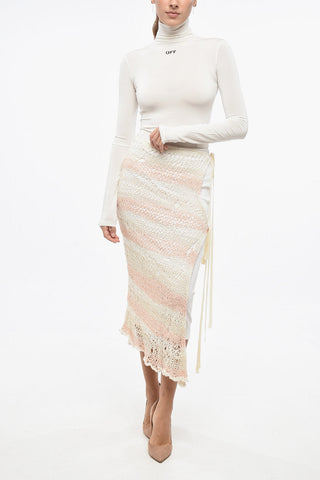 SPORTMAX Gonna in Doppio Tessuto ECUADOR con Con Design Crochet