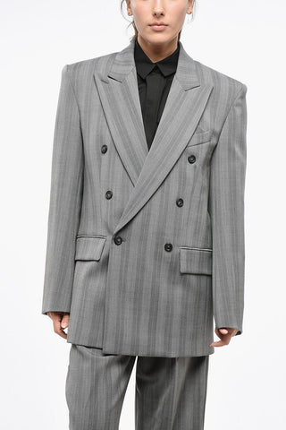 SPORTMAX Blazer Doppiopetto MERLOT Motivo Herringbone