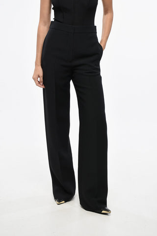Straight-Fit Silk-Blend Trousers with Welt Pockets