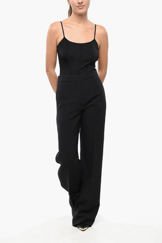 Straight-Fit Silk-Blend Trousers with Welt Pockets