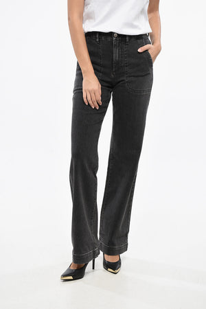 Wide-Leg High-Waist Jeans 24cm