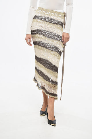 SPORTMAX Double-Fabric Skirt ECUADOR with Crochet Design
