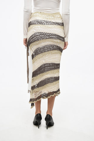 SPORTMAX Double-Fabric Skirt ECUADOR with Crochet Design