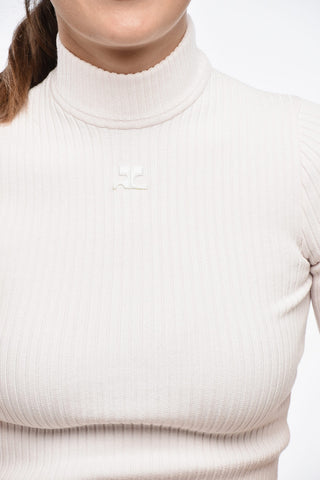 Ribbed Crewneck Top with Monogram
