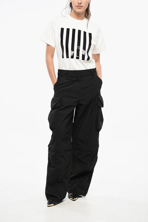 와이드 카고 팬츠 톤온톤 로고