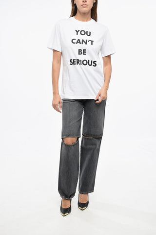 COUTURE! Baumwoll-T-Shirt mit kontrastierendem Print