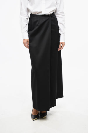 Gonna Maxi in Misto Lana con Pince Frontale
