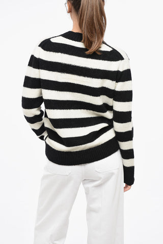Two-Tone Striped Crewneck Sweater
