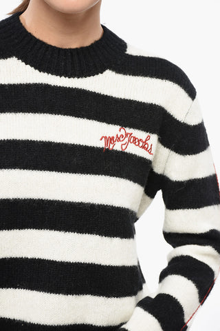 Two-Tone Striped Crewneck Sweater