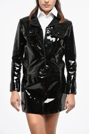 Patent Jacket with Logo Buttons