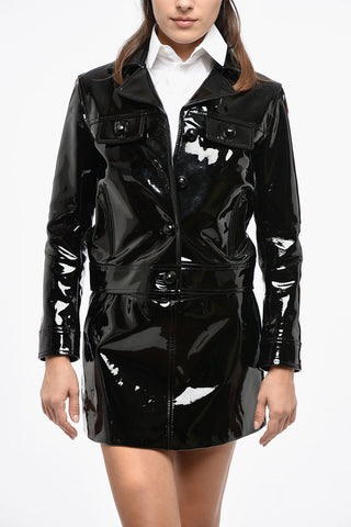 Patent Jacket with Logo Buttons