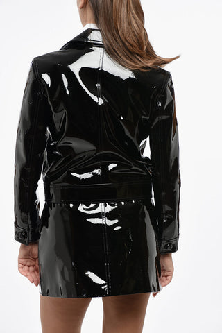 Patent Jacket with Logo Buttons