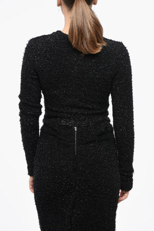 Tweed and Lurex Cropped Cardigan