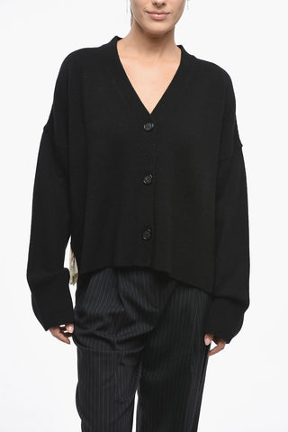 Cardigan in Cashmere con Dettaglio Floreale