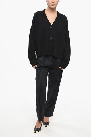 Cardigan in Cashmere con Dettaglio Floreale