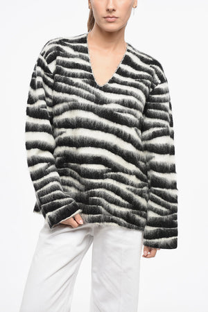 Striped Merino Wool Crewneck Sweater
