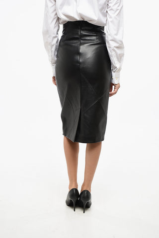 SPORTMAX Leather ALBIO Longuette with Back Split