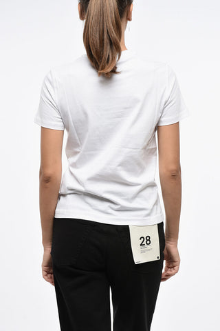 T-Shirt mit Rundhalsausschnitt aus Baumwolle mit geflocktem Logo