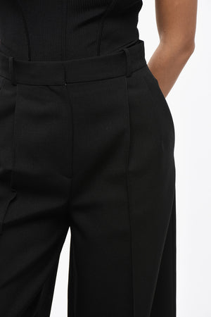 Mohair-Blend Palazzo Trousers with 2 Pleats