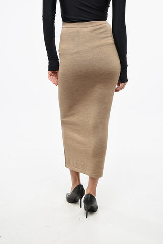 COUTURE! Virgin Wool Two-Tone Pencil Maxi Skirt