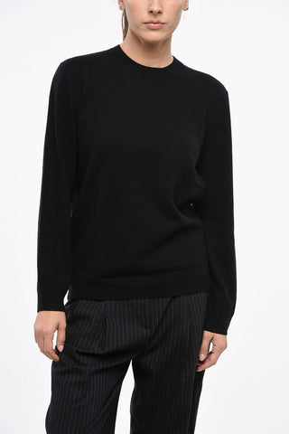 Solid Color Merino Wool Crew-Neck Sweater