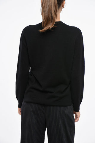 Solid Color Merino Wool Crew-Neck Sweater