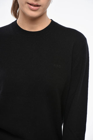 Solid Color Merino Wool Crew-Neck Sweater