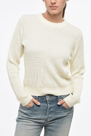 Rhinestone Virgin Wool DANI Crew-neck Sweater