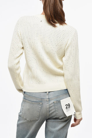 Rhinestone Virgin Wool DANI Crew-neck Sweater