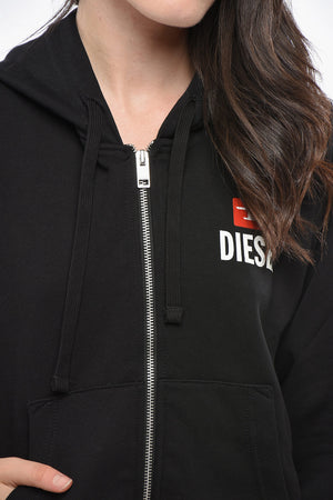 Full-Zip-Hoodie mit geflocktem Logo