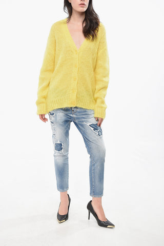 Maxi Cardigan Openwork con Scollo a V