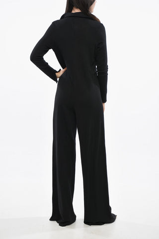 Wide Leg Silk and Cashmere Jumpsuit