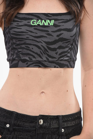 Sporty Crop Top with Animal-Print