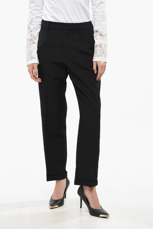 Virgin-Wool Trousers BOSTON with Turn-Up Hem