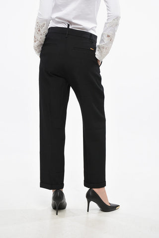 Virgin-Wool Trousers BOSTON with Turn-Up Hem