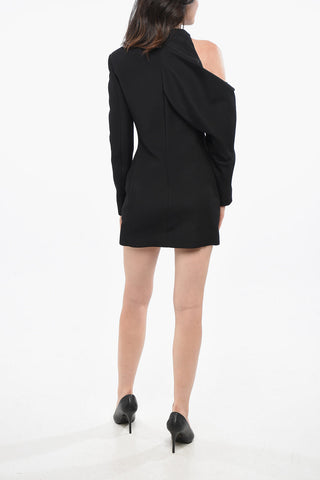 Mini Dress Asimmetrico Con Spalle Imbottite