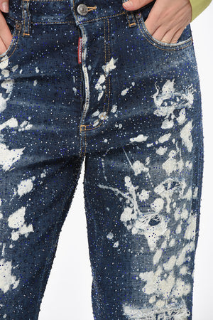 Jeans Acid-Wash-Effekt BOSTON mit Strass 19 cm