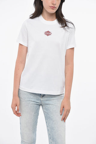 Cotton Crew Neck T-Shirt with Printed Logo