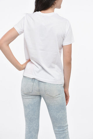 Cotton Crew Neck T-Shirt with Printed Logo