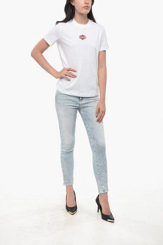 Cotton Crew Neck T-Shirt with Printed Logo