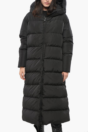 Langer Daunenmantel CLOUD GIANT in Uni mit Kapuze