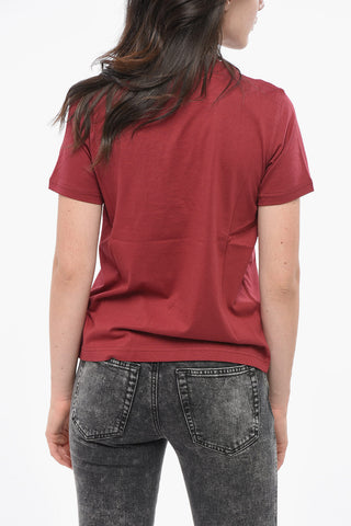Cotton Crewneck T-Shirt with Embossed Logo