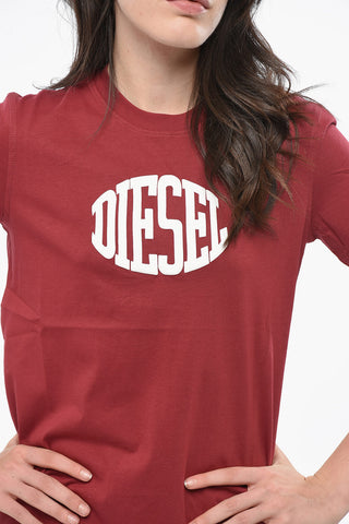 Cotton Crewneck T-Shirt with Embossed Logo